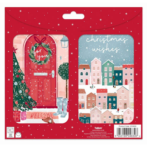 Christmas Money Wallets - 4 Pack Festive Holiday Gift Card Holders