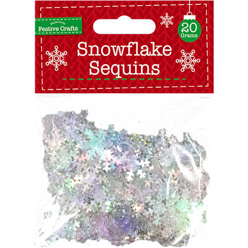Iridescent Snowflake Sequins - 20g