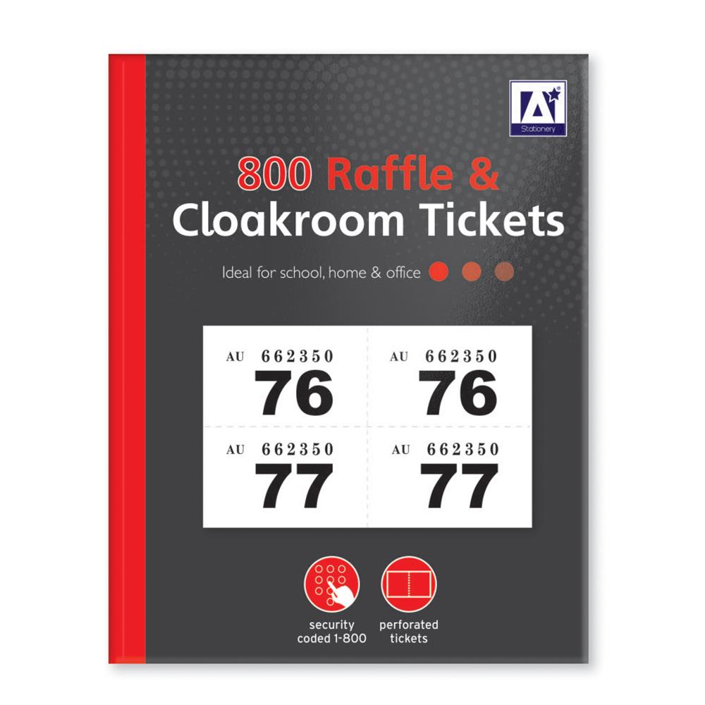 Cloakroom Raffle Tickets 1-800