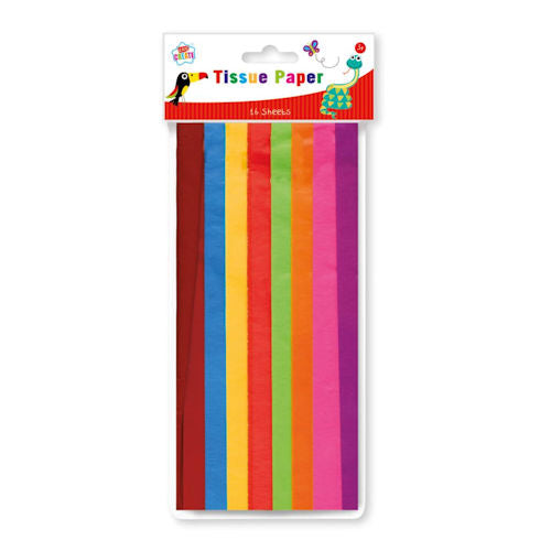 Brightly Coloured Tissue Paper - 16 Sheets