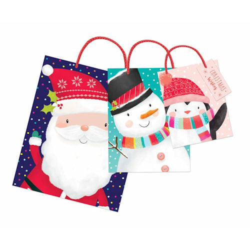 3 Pack Christmas Gift Bags Cute