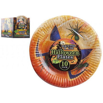 Halloween Pumpkin Paper Plates 7" - 10 Pack