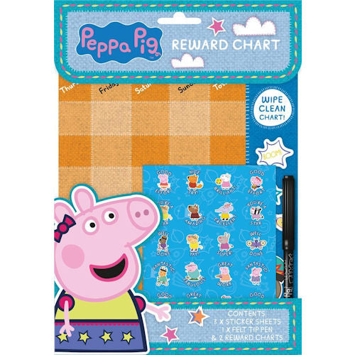 Peppa Pig Reward Charts Set - Motivational Charts Peppa Pig Designs Includes Stickers Encouraging Positive Behaviour