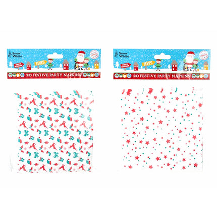 Christmas Napkins - Assorted 20 Pack