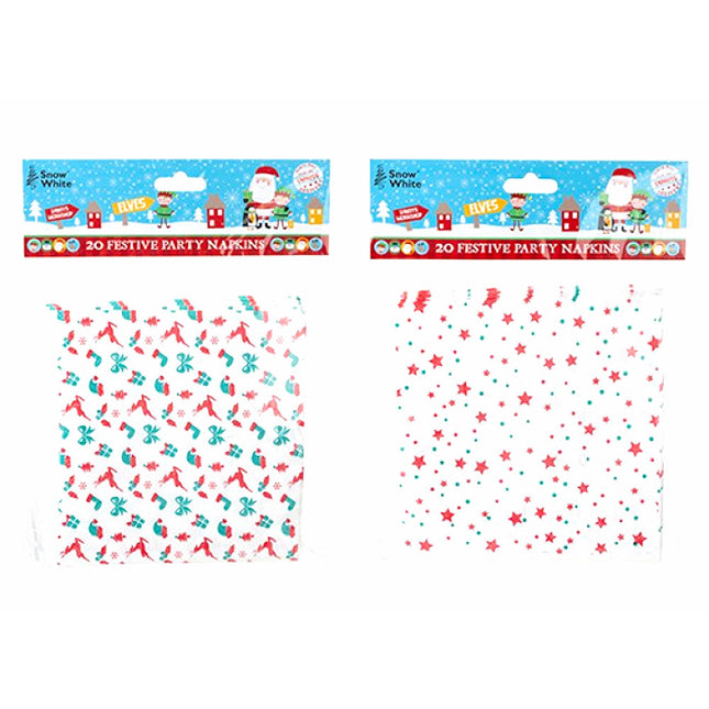 Christmas Napkins - Assorted 20 Pack
