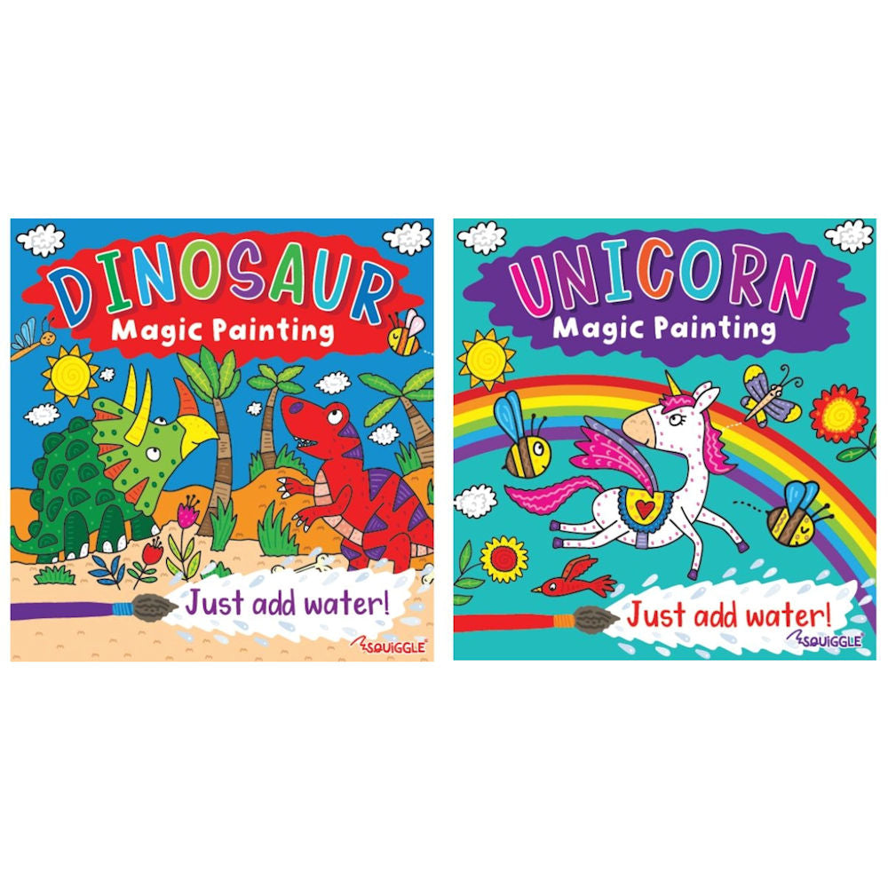 Unicorn Dinosaur Magic Painting Book - Assorted Mess Free Painting Activity Enchanting Designs