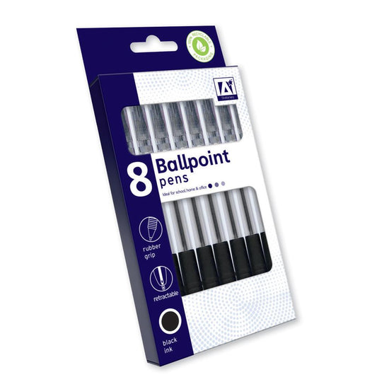 Black Ballpoint Pens - 8 Pack