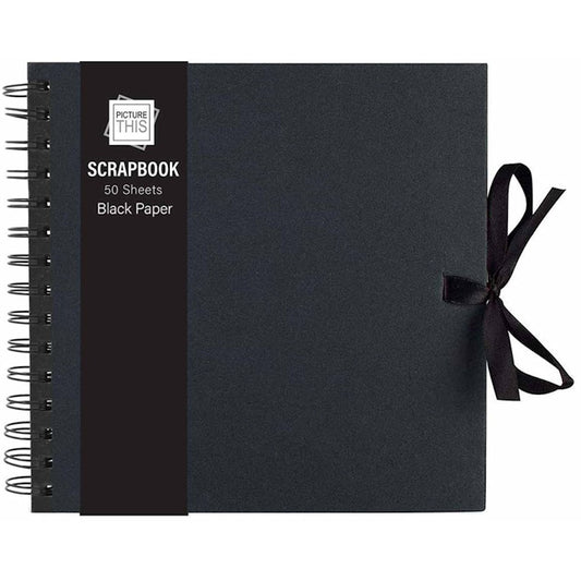 Medium Black Scrap Book - 50 Sheets