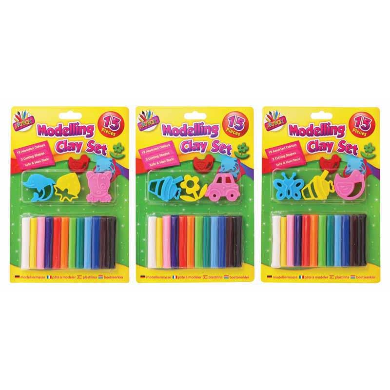 Modelling Clay Set with Tools - Assorted Colours Sculpting Craft Supplies Kids Art