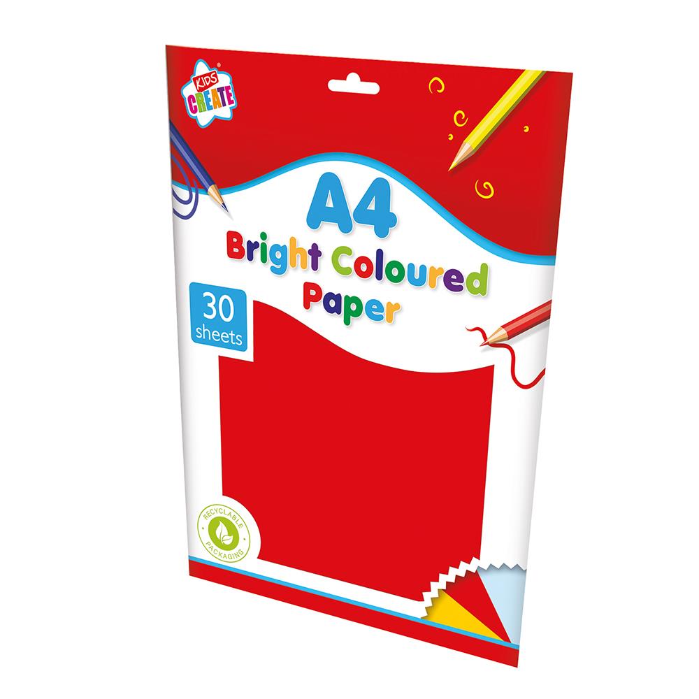 A4 Bright Coloured Paper - 30 Sheets