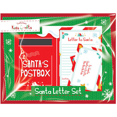 Santa Letter Set - Festive Holiday Christmas Wish List Envelope Writing Paper Naughty Nice List