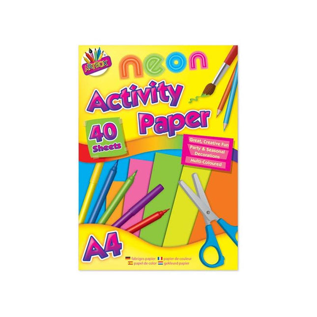 A4 Neon Fluorescent Pad - 40 Sheets