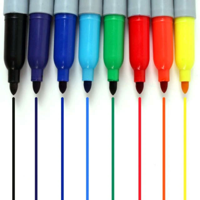 Multicoloured Permanent Markers - 8 Pack