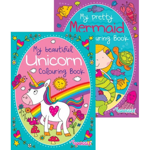 A4 Unicorn Mermaid Colouring Book - Assorted