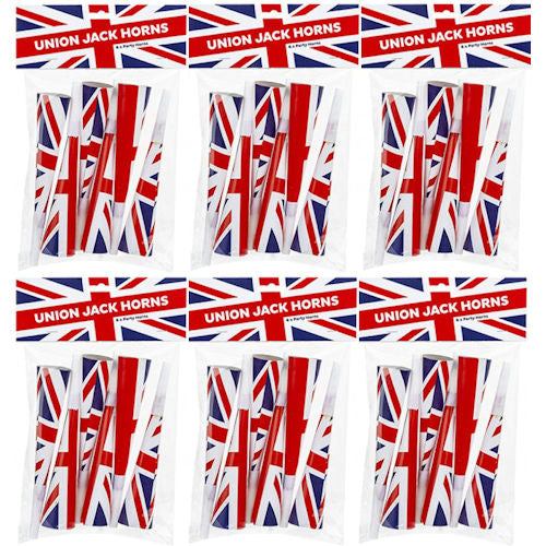Union Jack Party Horns - 36 Pack