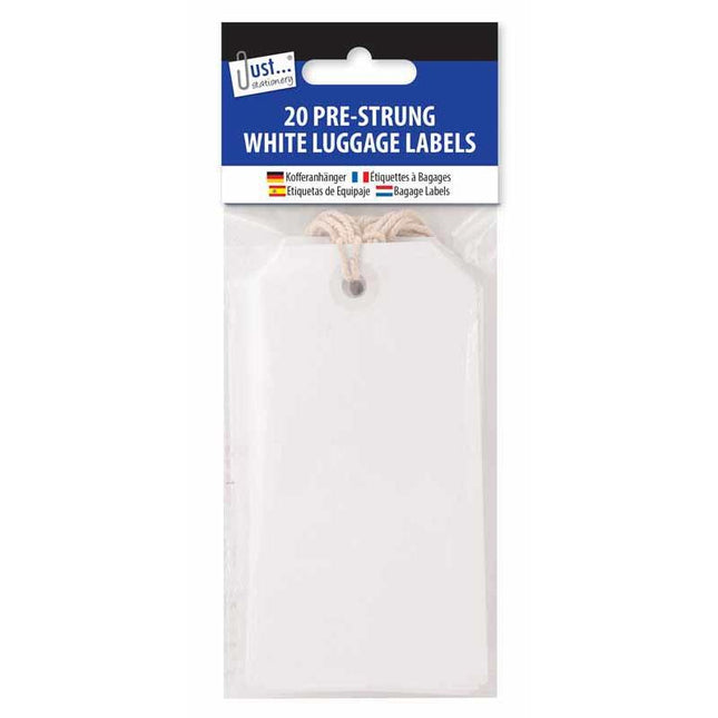 White Luggage Labels - 20 Pack