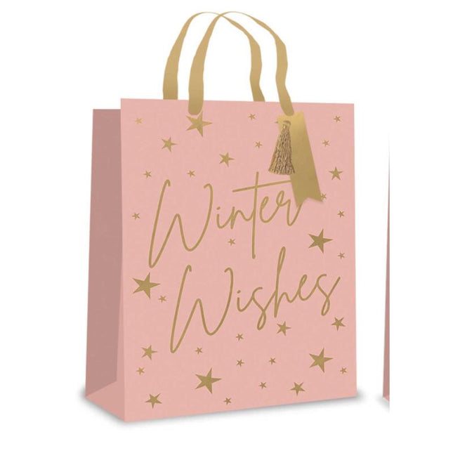 Perfume Gift Bag - Blush Winter Wishes 20cm x 12cm