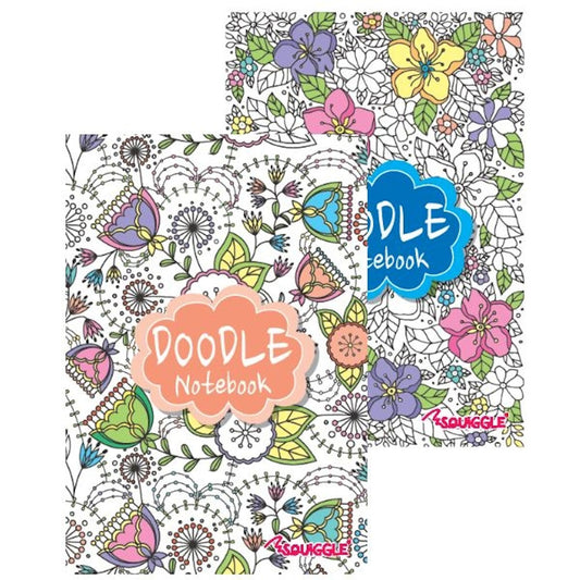 A5 Lined Doodle Notebook - Assorted
