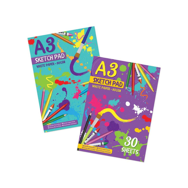 A3 Sketch Pad - Assorted 80gsm 30 Sheets