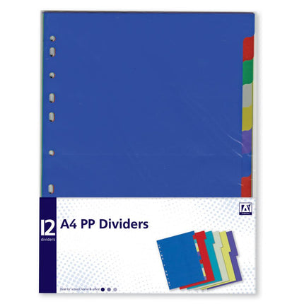 A4 PP Dividers - 12 Pack