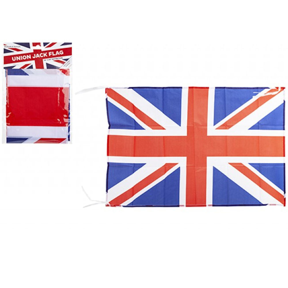 Union Jack Hanging Flag With String - 2.5ft x 1.6ft Small Outdoor Indoor British Party