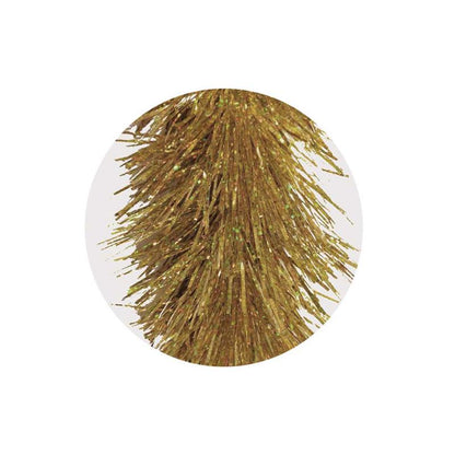 Luxury Tinsel Holographic - Gold 2m Festive Holiday Decoration Sparkly Christmas Tree Decor