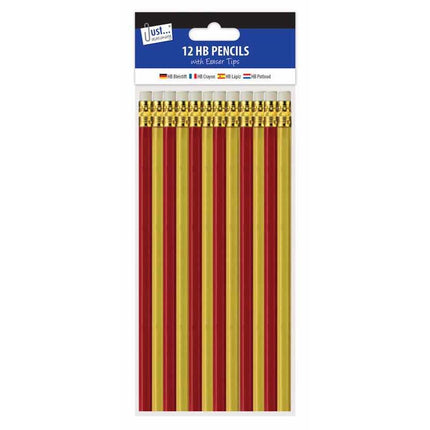HB Pencils & Erasers - 12 Pack