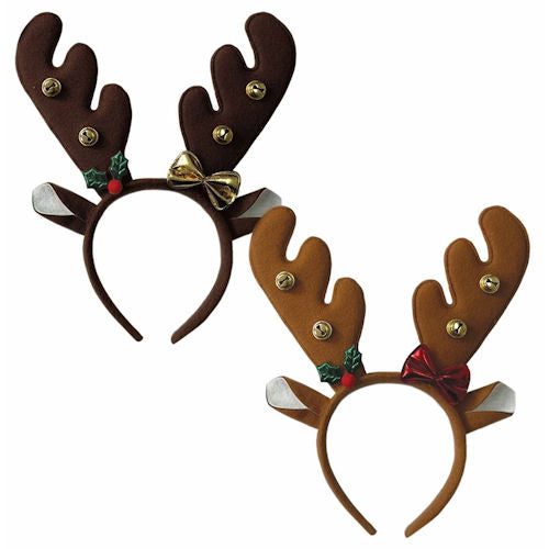 Brown Antlers With Bells - Assorted