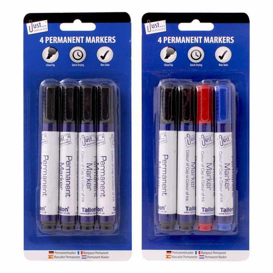 Permanent Markers - 4 Pack