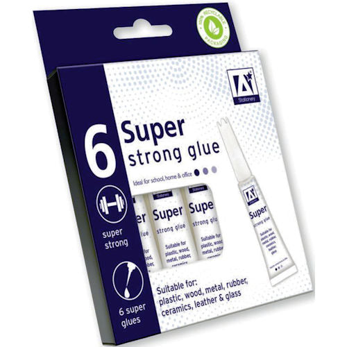 Strong Super Glue - 6 Pack Fast-Bonding Adhesive Repairing Bonding Various Materials