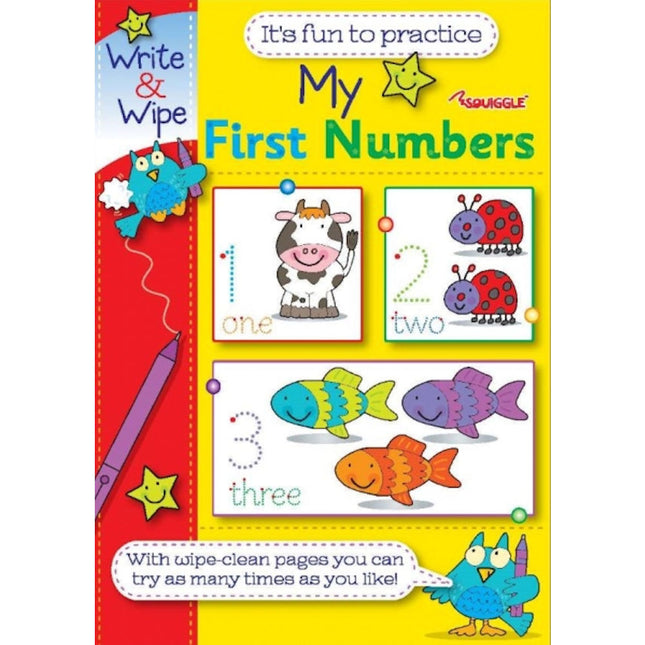 A4 My First Numbers ABC Write & Wipe Book - Assorted