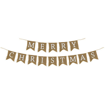 Merry Christmas Hessian Bunting - 2m
