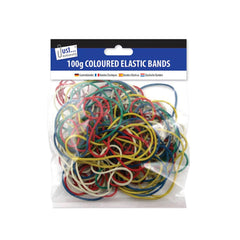 Coloured Elastic Bands - 100g