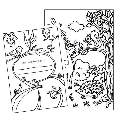 A4 My Woodland Friends Colouring Book - Adorable Designs Kids High Quality Paper