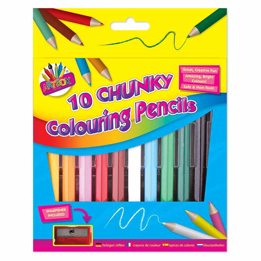Half Sized Chunky Colouring Pencils - 10 Pack
