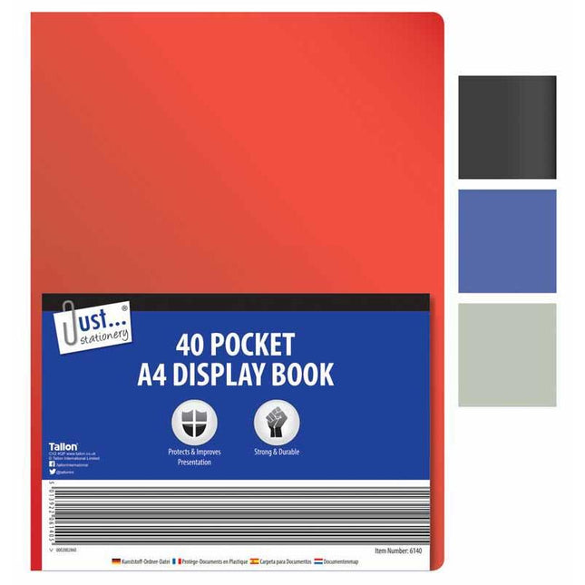 A4 Display Book 40 Pocket - Assorted