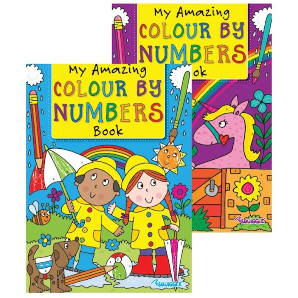 A4 Colour By Numbers Book - Assorted Colouring Fun Educational Entertaining