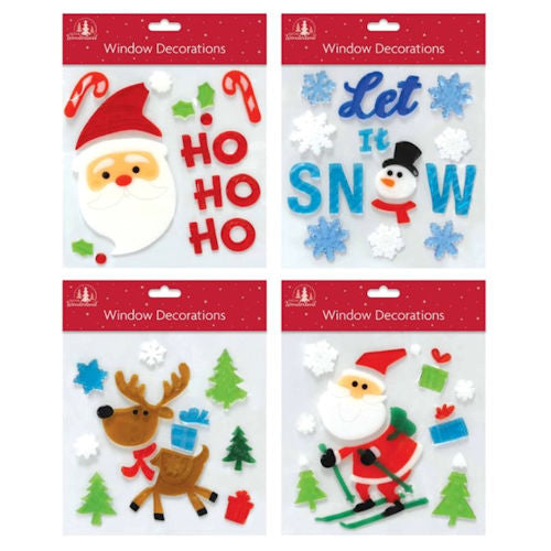 Christmas Window Gel Stickers - Assorted