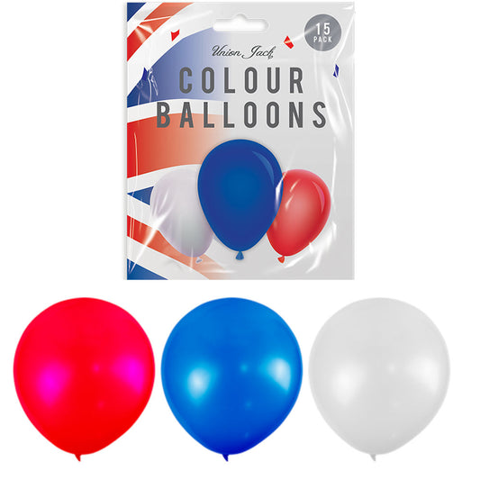 British Colour Balloons - 15 Pack