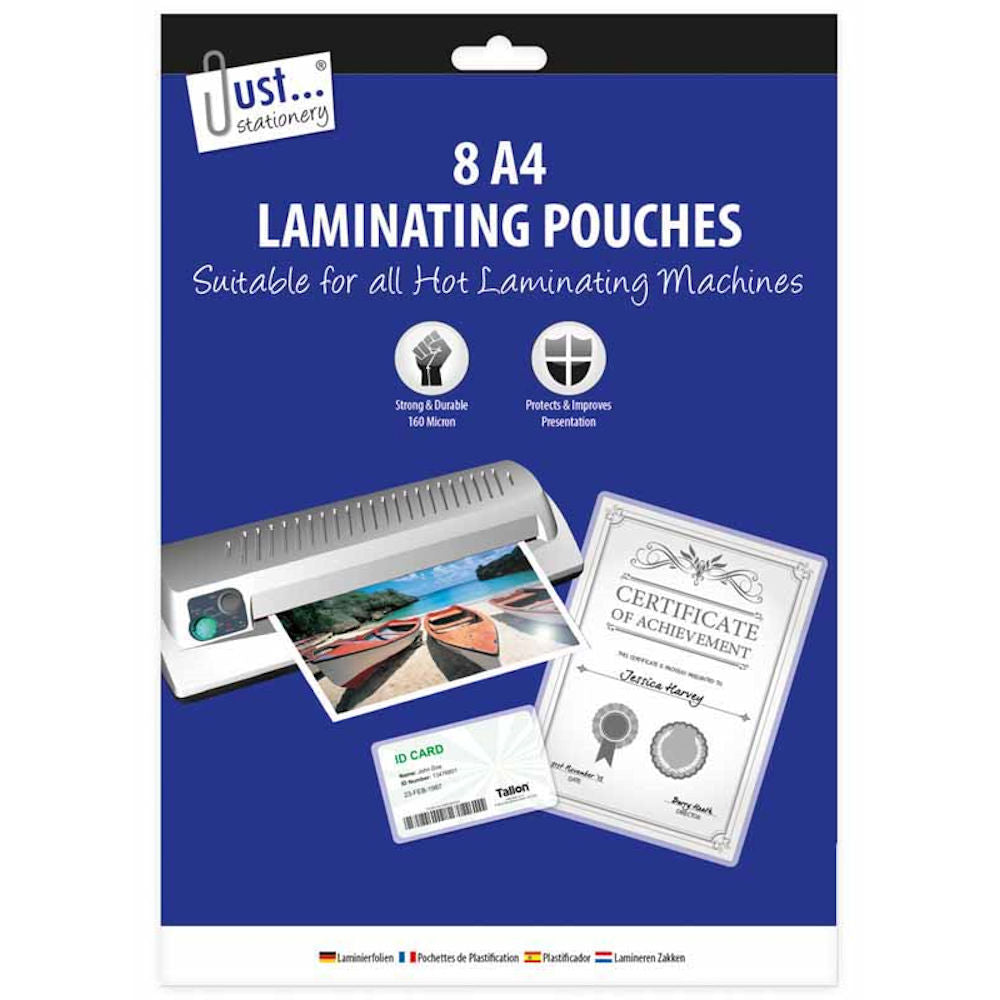 A4 Laminating Pouches - 8 Pack