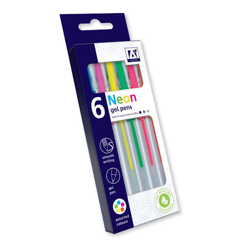 Neon Gel Pens - 6 Pack