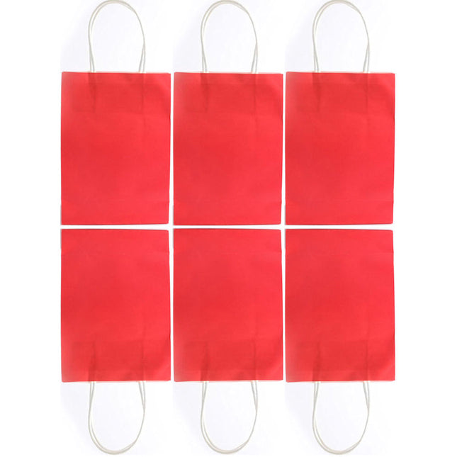 Paper Bag With Handles Red Single - 6 Pack
