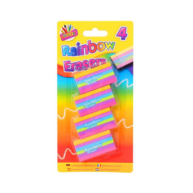 Rainbow Erasers - 4 Pack