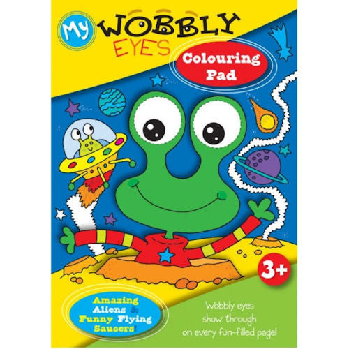A4 Alien Wobbly Eyes Colouring Pad - 12 Pages