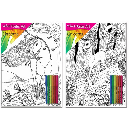 Velvet Poster Art Unicorns 2 X2
