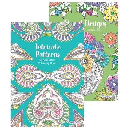A4 Patterns Floral Designs Colouring Book - Assorted