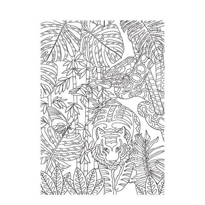 A4 Life in The Jungle Advanced Colouring Book - 22 Pages