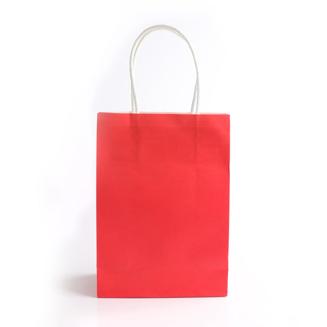Paper Bag With Handles Red Single - 6 Pack