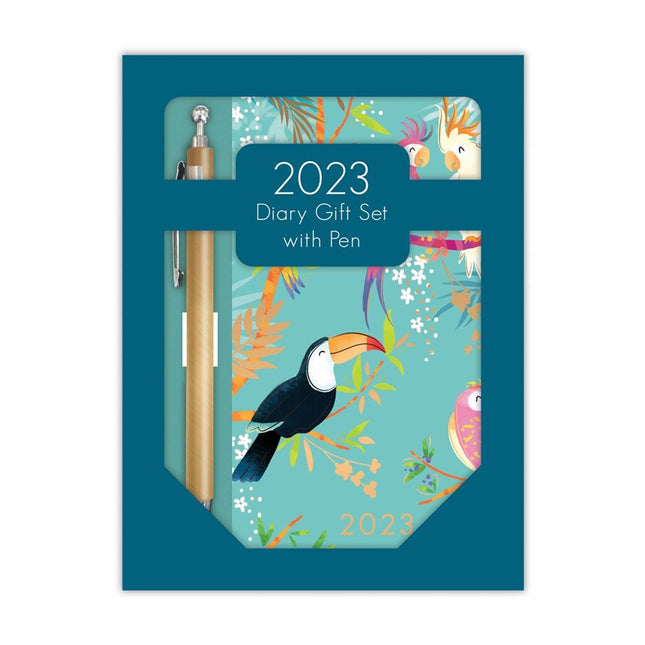 2023 Safari Slim Diary Gift Set Week To View - Assorted