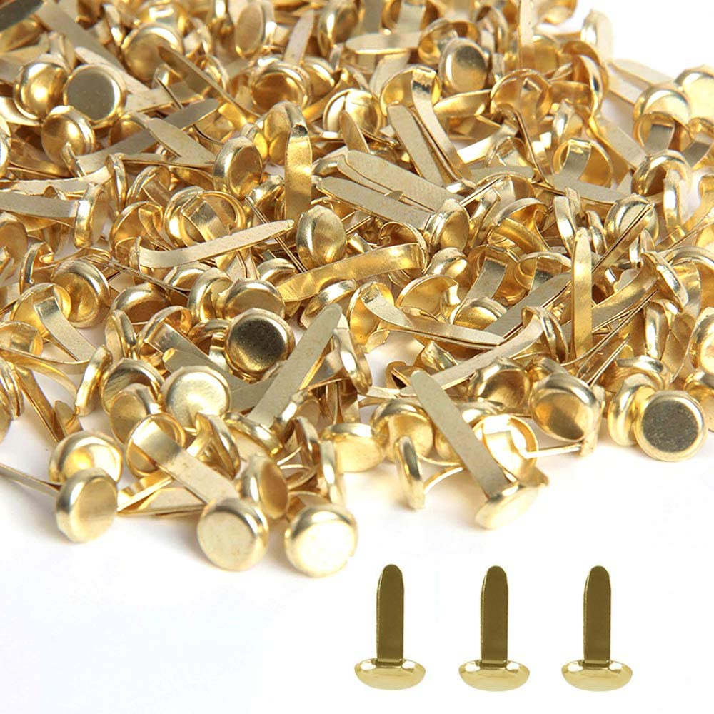 Split Pins - 50 Pack 20mm Metal Brass Fasteners Craft Paper Document Binding